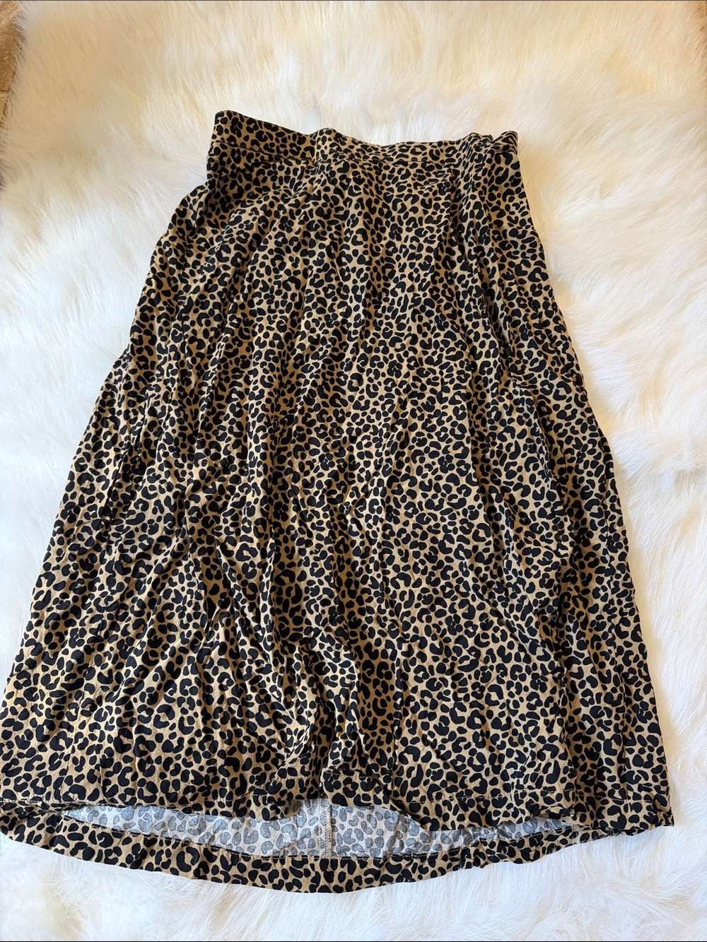 Old Navy Leopard Midi Skirt in Tan and Black